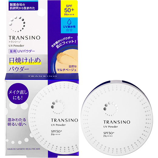 写真：トランシーノ薬用UVパウダーnのパッケージと製品