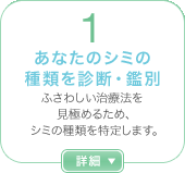 1.���Ȃ��̃V�~�̎�ނ�f�f�E�ӕʁB�ӂ��킵�����Ö@�����ɂ߂邽�߁A�V�~�̎�ނ���肵�܂��B