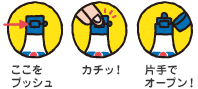 片手でプッシュオープン