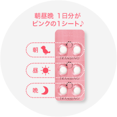 朝昼晩1日分がピンクの1シート♪