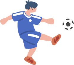 サッカーをする男の子のイラスト