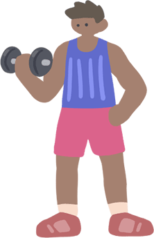 筋トレをする男性のイラスト