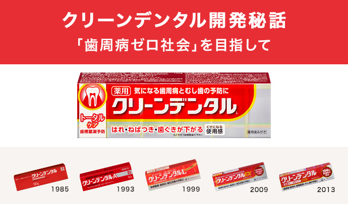 1983年に「歯周病予防歯みがき」の開発がスタート。使用感や味といった点にも重点を置く中での薬用成分検討は当時の研究員達を大きく悩ませる事に。