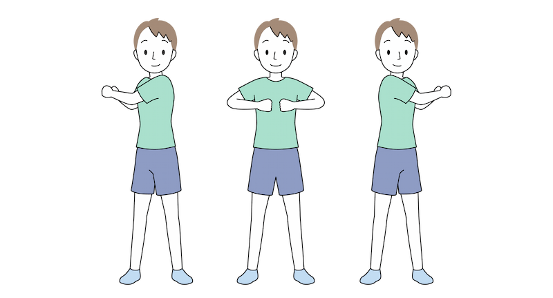 頭痛体操の腕を振る体操