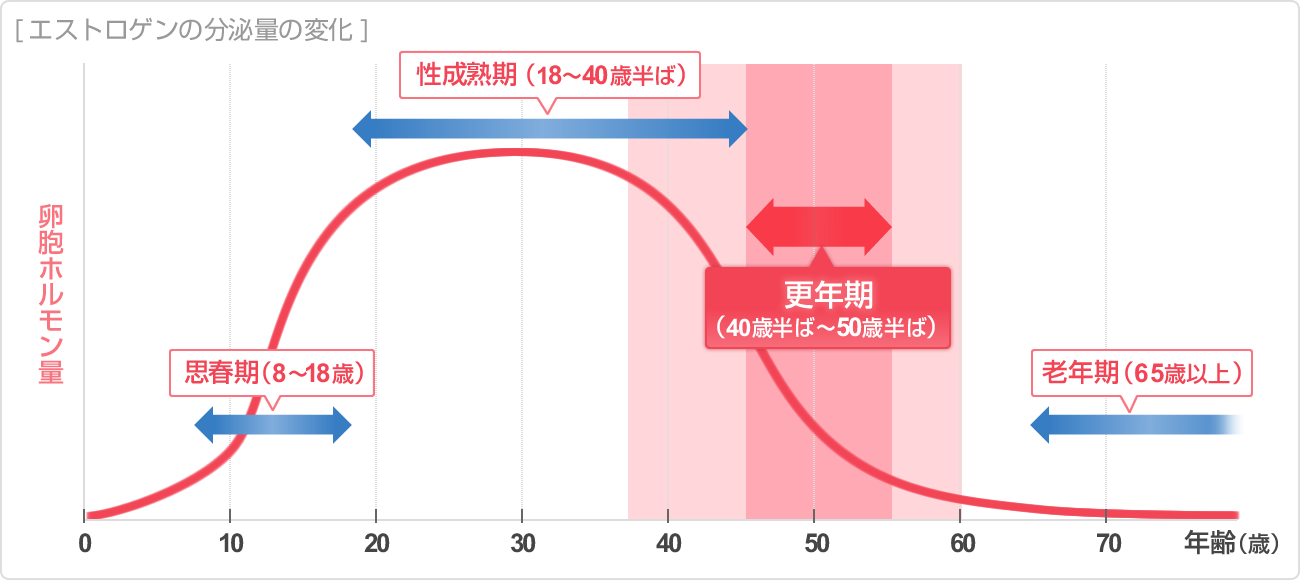 エストロゲンの分泌量の変化