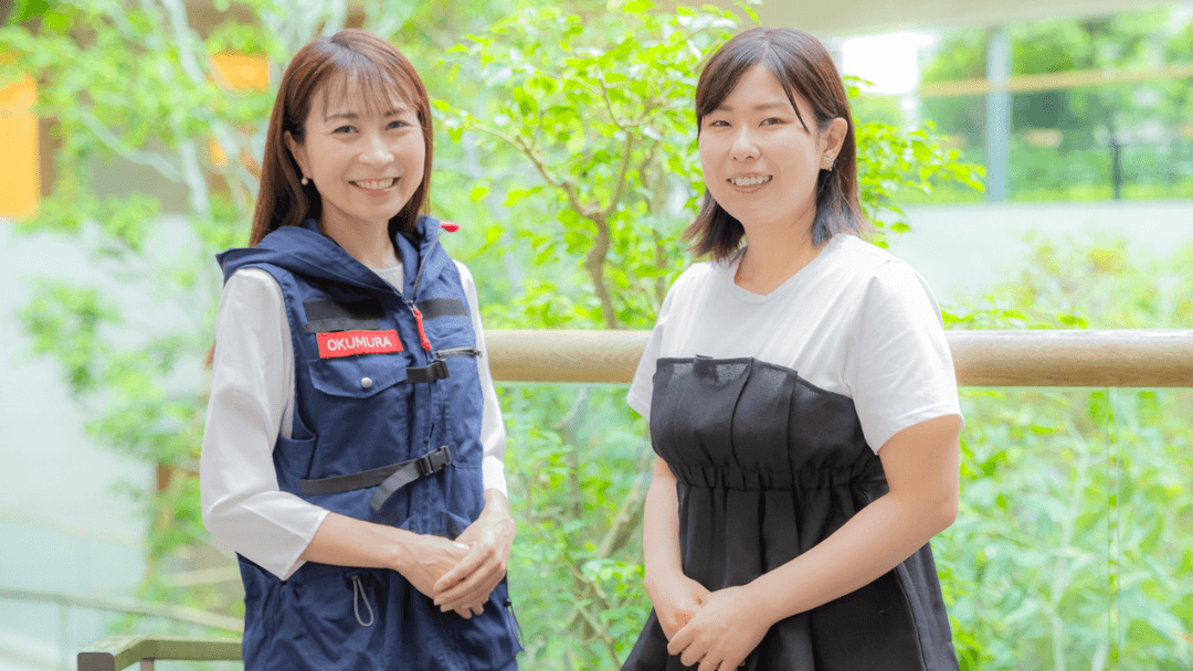 （左）防災アナウンサー・環境省アンバサダー 奥村奈津美さん （右）with class mamaインフルエンサー・管理栄養士 makoさん