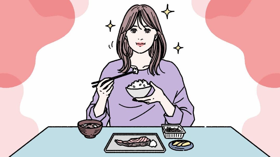 髪にいいものを食べているイメージ