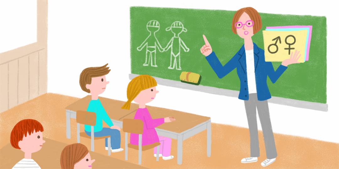 性教育の授業の様子を示したイラスト