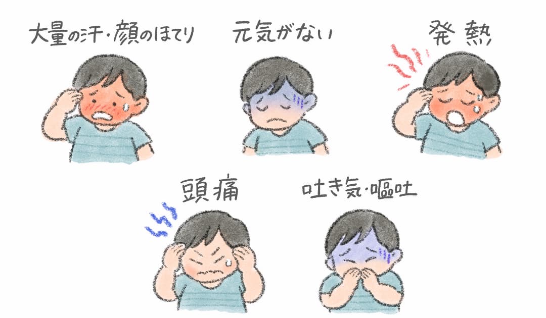 熱中症の症状のイメージイラスト