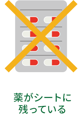 × 薬がシートに残っている