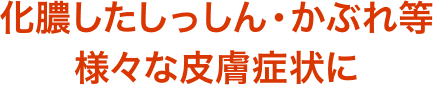 化膿したしっしん・かぶれ等様々な皮膚症状に