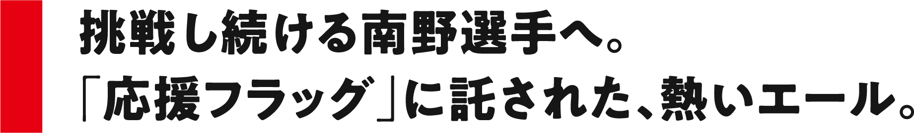 挑戦し続ける南野選手へ。「応援フラッグ」に託された、熱いエール。