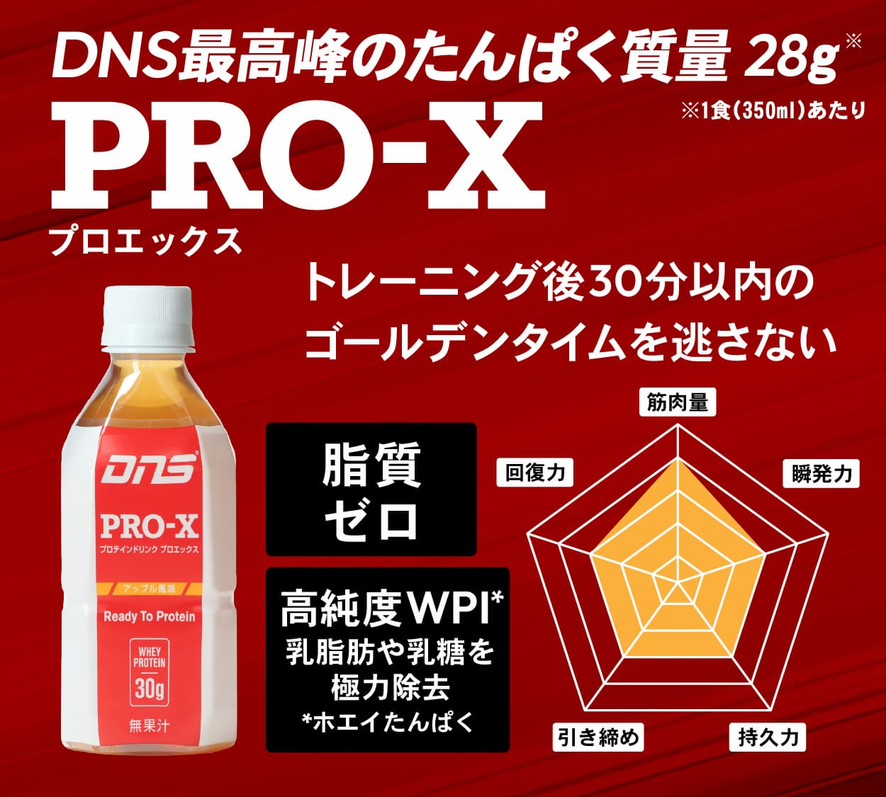PRO-X プロエックス DNS最高峰のたんぱく質量28g※1食350mlあたり