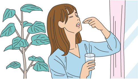 症状が出たときにすぐに飲める！イラスト
