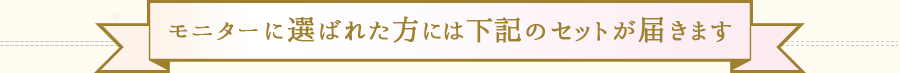 モニターに選ばれた方には下記のセットが届きます