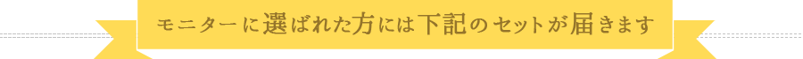 モニターに選ばれた方には下記のセットが届きます