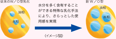 皮膚表面を覆い、水分を保持!/ナノ粒子が隙間に密着!/3つの肌脂質成分がしっかり浸透