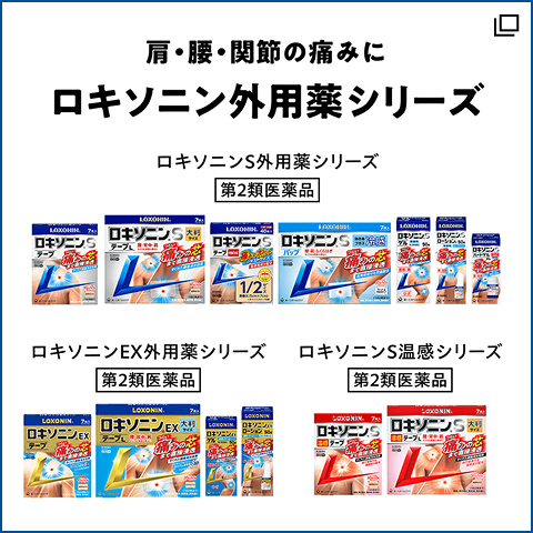 肩・腰・関節の痛みに ロキソニン外用薬シリーズ（別タブで開きます）