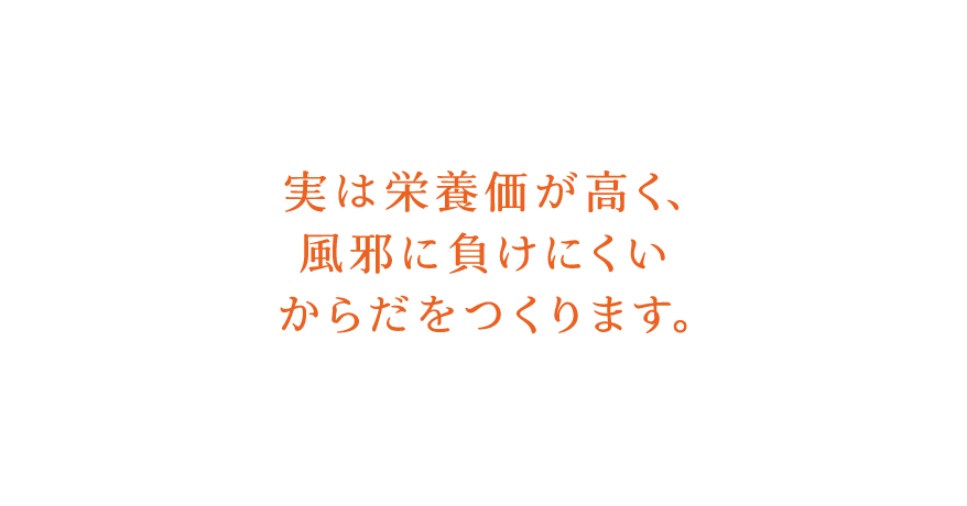 実は栄養価が高く、風邪に負けにくいからだをつくります。