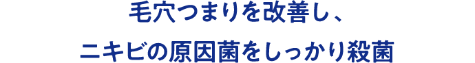 毛穴つまりを改善し、ニキビの原因菌をしっかり殺菌