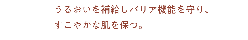 うるおいを補給しバリア機能を守り、すこやかな肌を保つ。