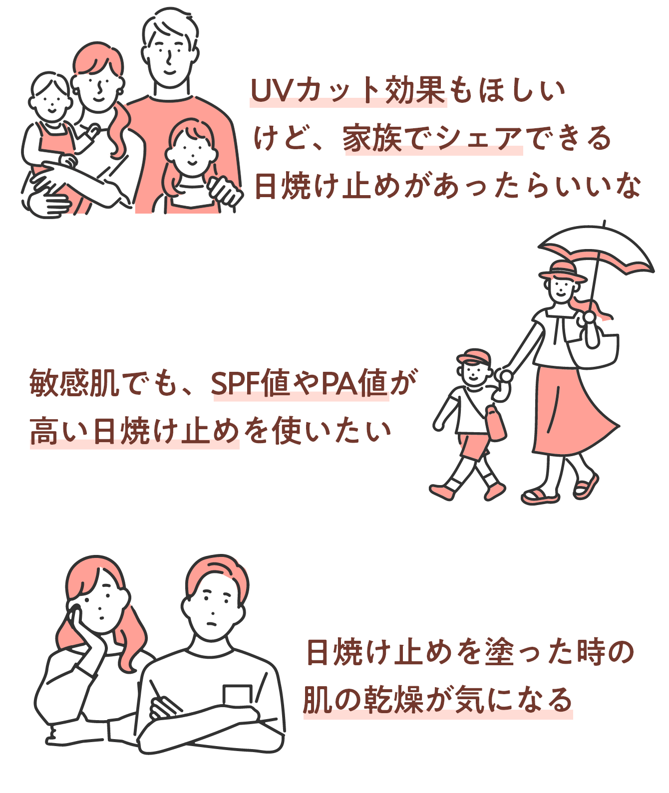 日焼け止めを塗った時の肌の乾燥が気になる