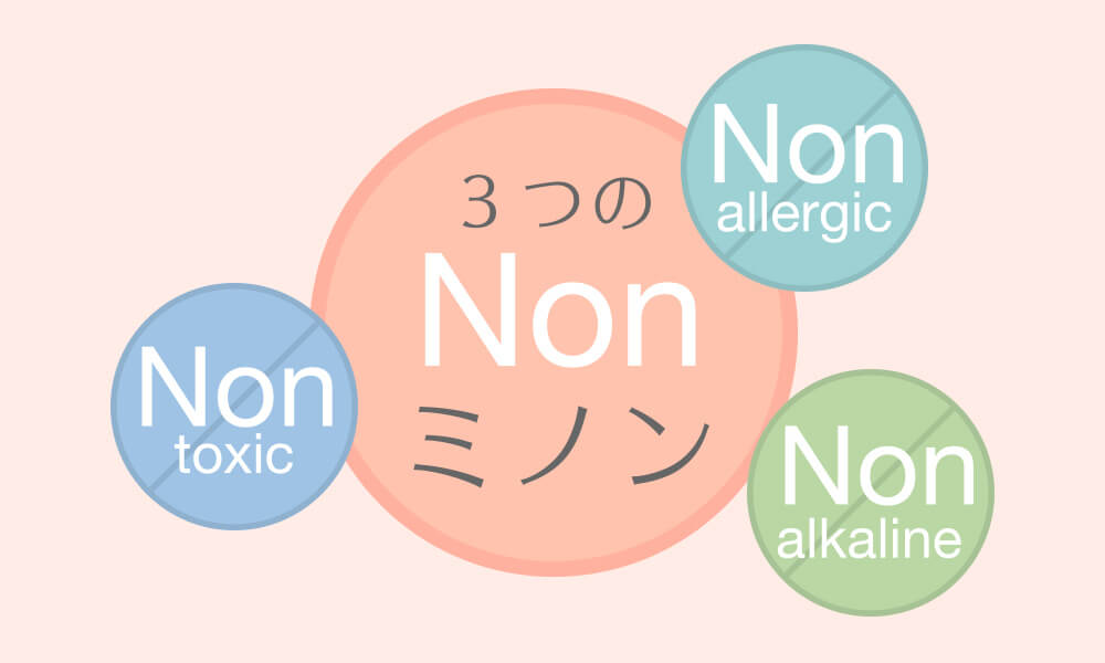 3つのNonミノン(Non toxic/Non allergic/Non alkaline)