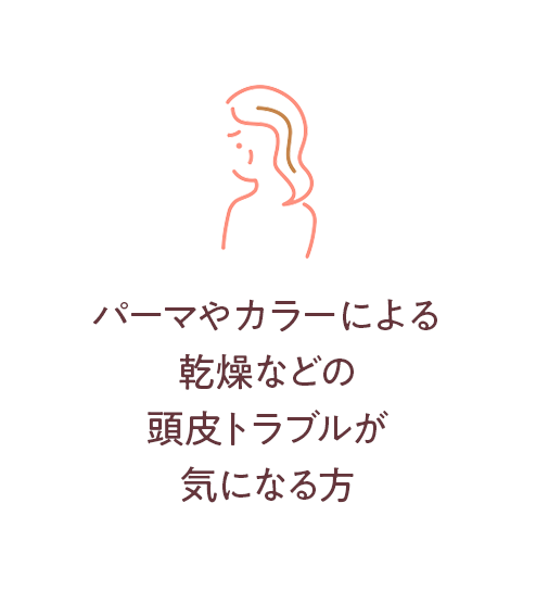 パーマやカラーによる乾燥などの頭皮トラブルが気になる方
