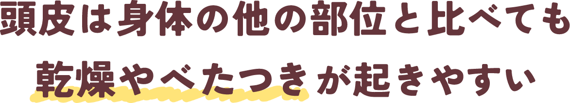 頭皮は身体の他の部位と比べても乾燥やべたつきが起きやすい