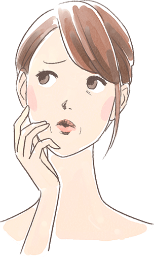 年齢肌の女性イラスト