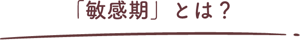 敏感期とは？