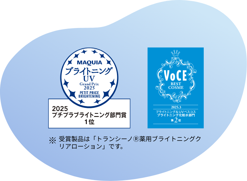 Voce ブライトニング&UVベスコス ブライトにング化粧水部門 第2位 Maquia 2025 プチプラブライトニング部門賞 1位