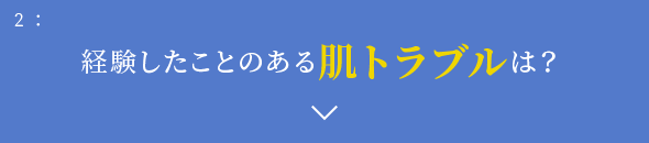 2: 経験したことのある肌トラブルは？