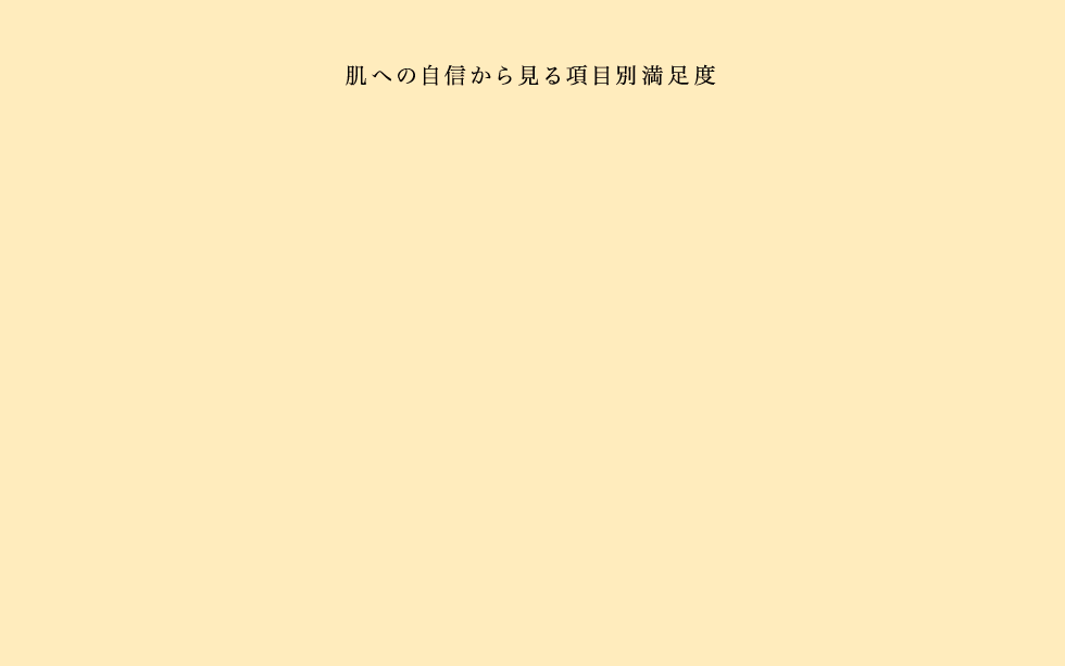 肌への自信から見る項目別満足度