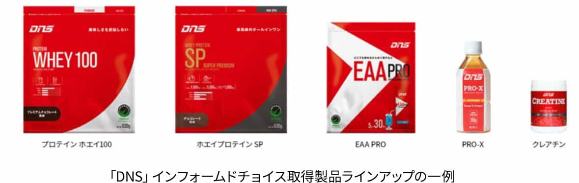 「DNS」インフォームドチョイス取得製品ラインアップの一例